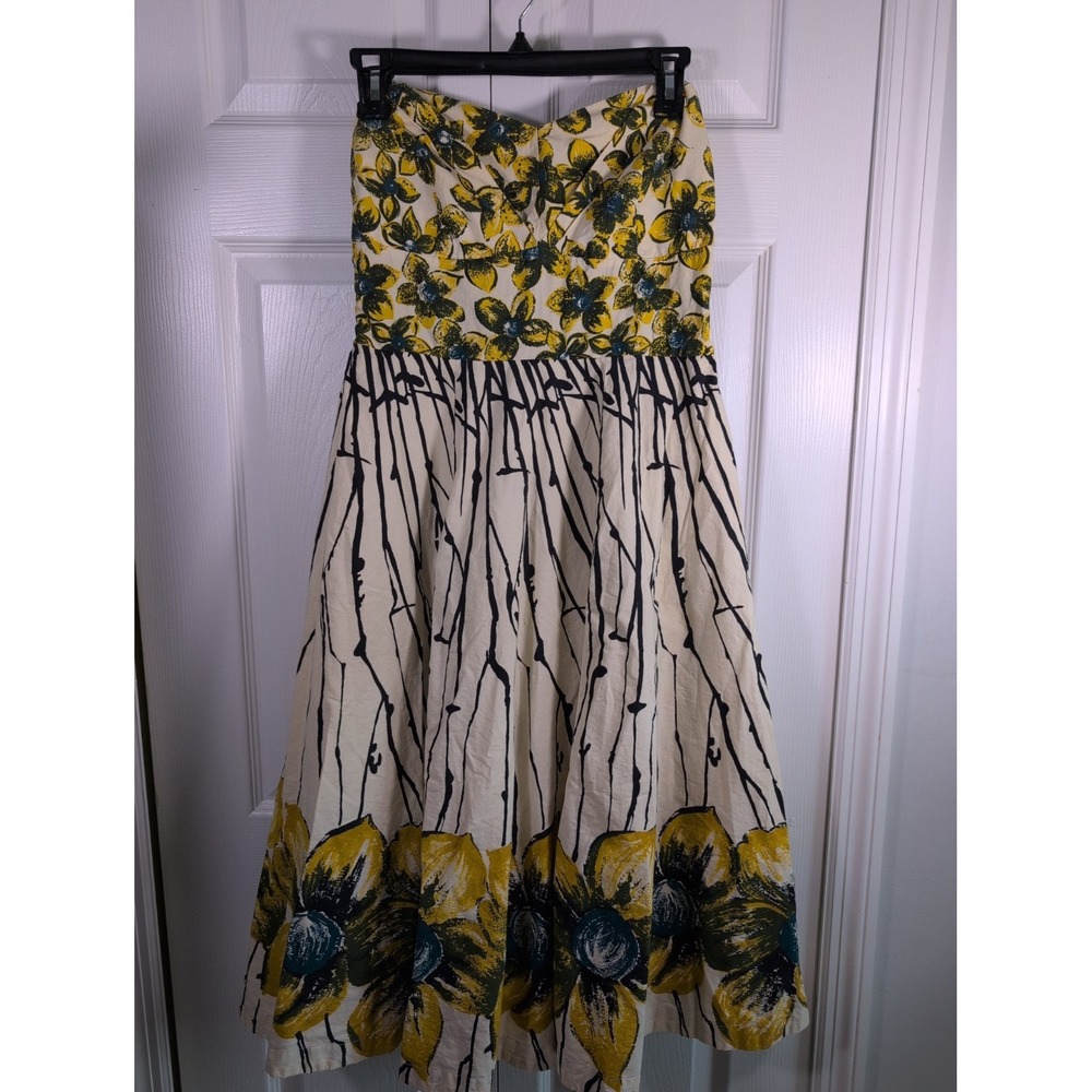 Girls From Savoy Anthropologie Burgeoning Hypericum Floral Retro Dress 12 READ